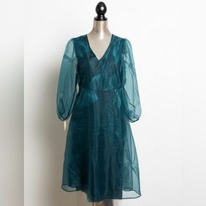 BloomChic Teal Floral Midi Dress